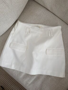 DISSH White Mini Skirt with Flap Pockets